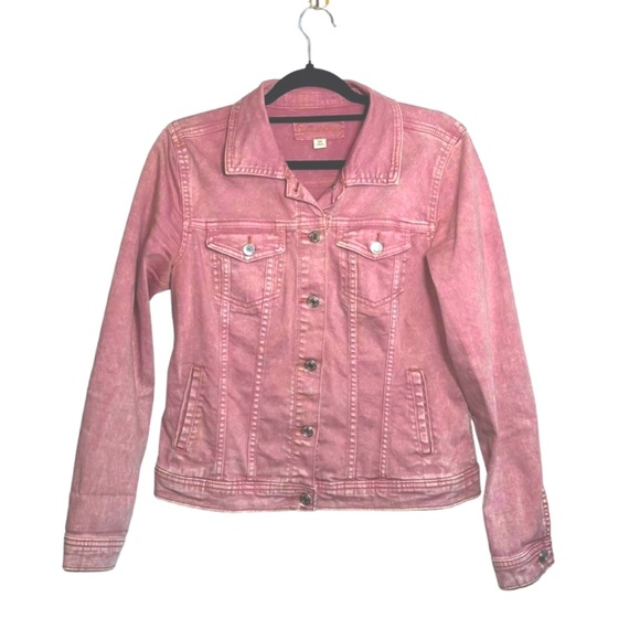 Women’s Blush Color Denim Jean Jacket - Picture 2 of 5